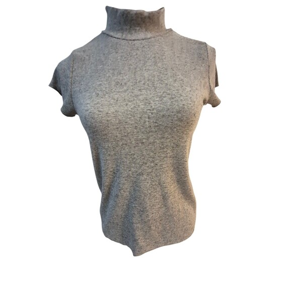 Chaser Tops - Chaser Linen Blend S Top Mock Neck Minimalist Old Money Neutral